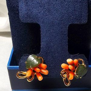 Pink Angel Skin Coral and Jade Earrings